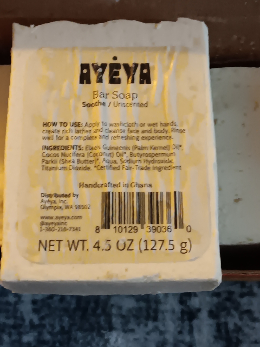 Ayeya Unscented Bar Soap Case 10pk. 4.5oz Ea.